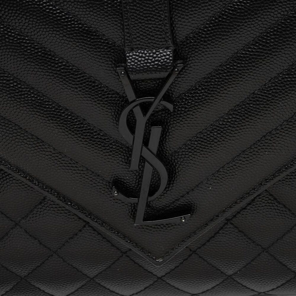 Saint Laurent Mixed Matelasse Grain de Poudre Monogram Medium Shoulder Bag - Picture 10 of 14